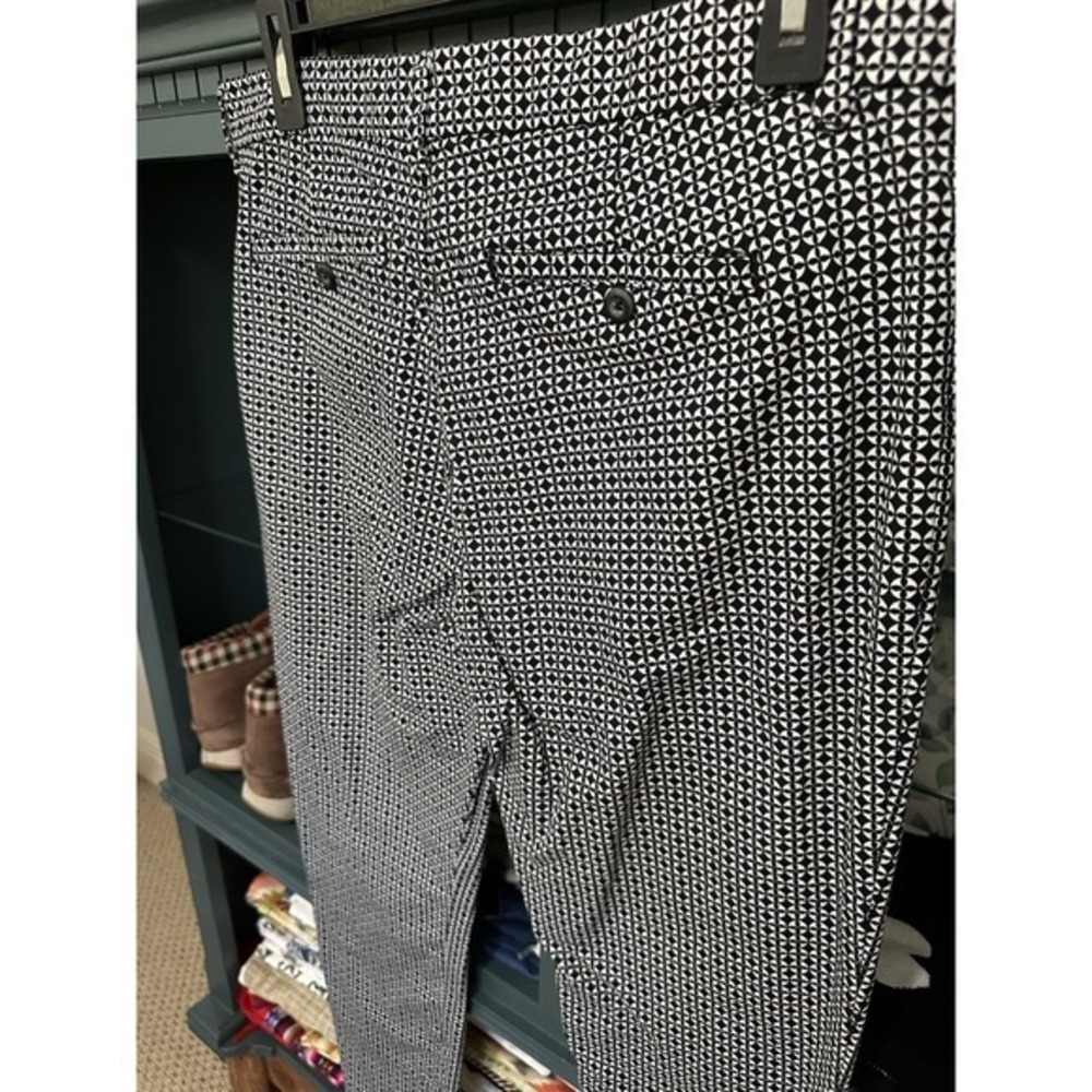 Gap Slim City Coupe Ankle Pants Black & White Stretch Flat Front Pockets SZ 8 - Picture 7 of 10